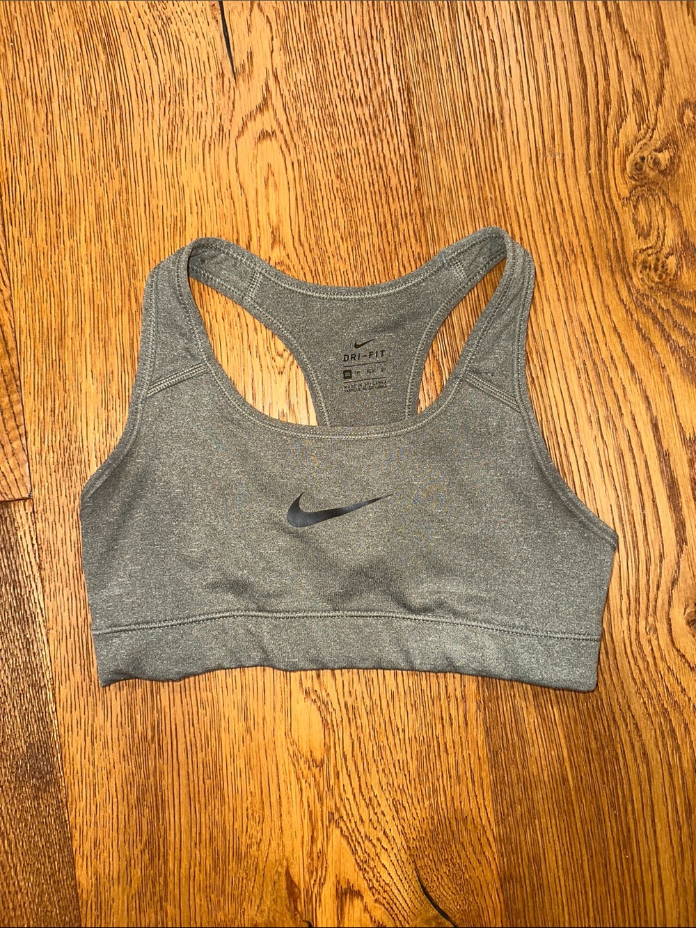Nike Gray Dri-FIT Racerback Sports Bra